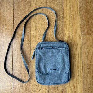 Vera Bradley CARBON GRAY Microfiber Mini Hipster Crossbody Bag